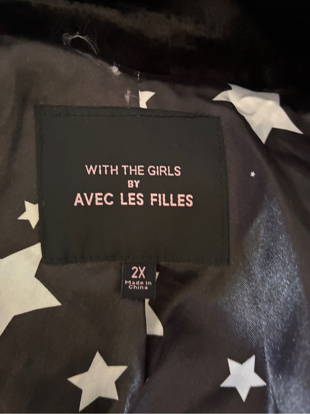 Avec Les Filles With the Girls Black Faux Fur Long Coat - Size 2X - Picture 5 of 16